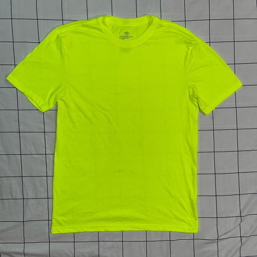 Athletic Performance T-Shirt. Neon Green. Size Small.